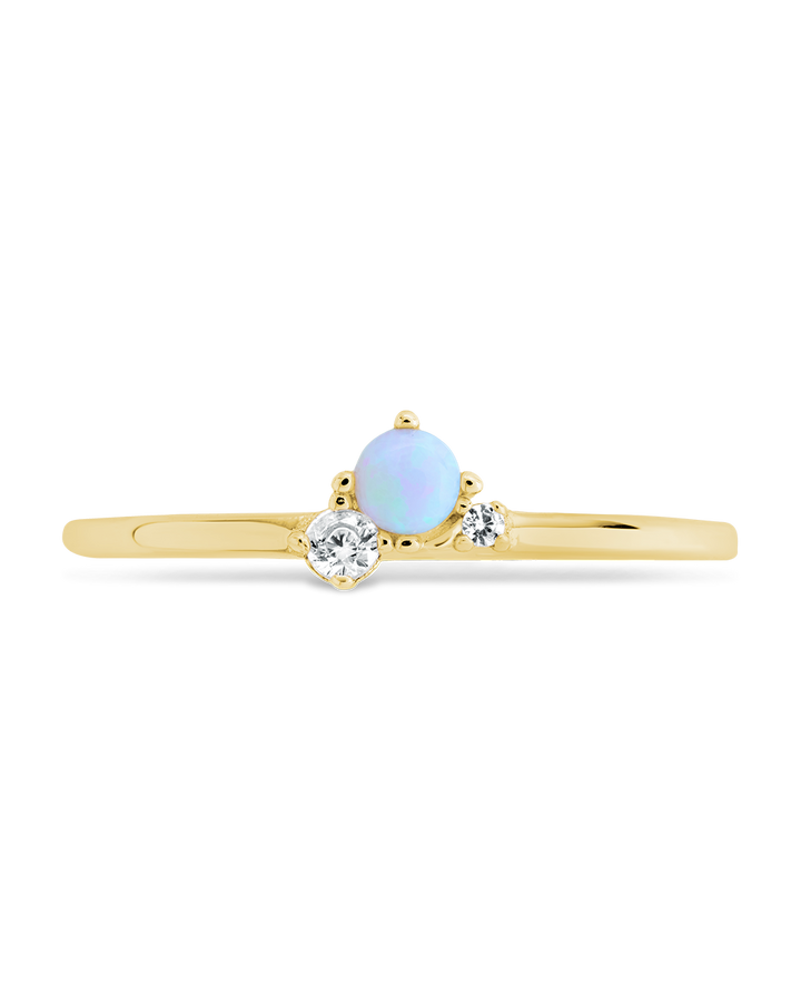 Blue Opal Trio Ring