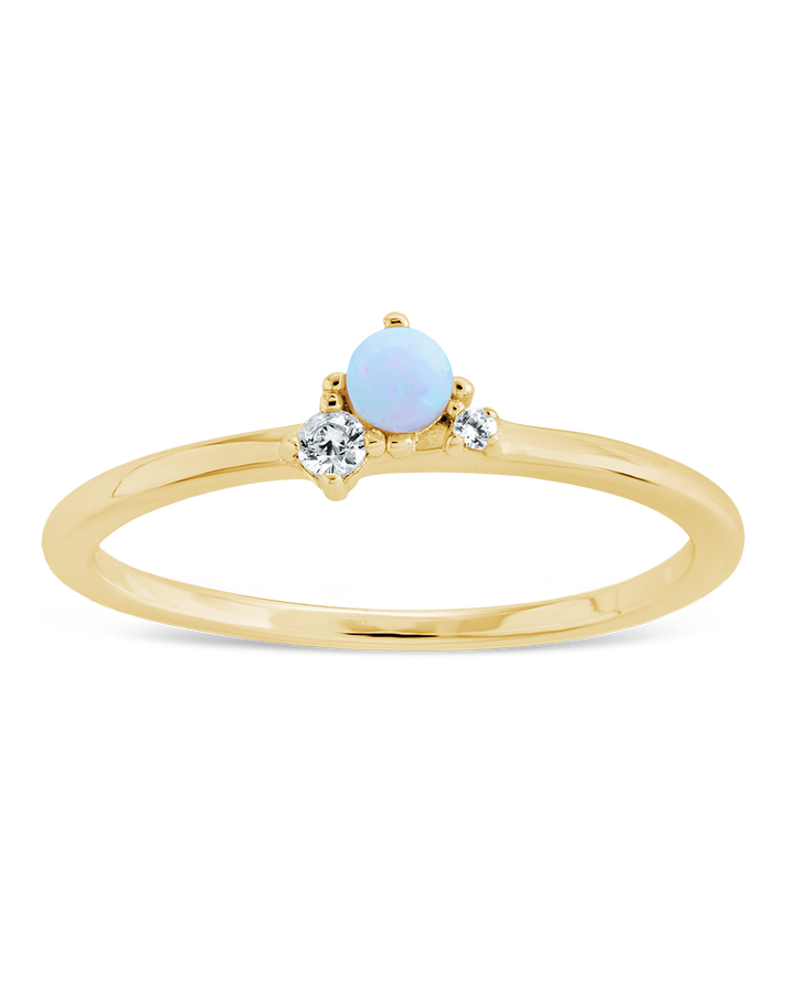Blue Opal Trio Ring