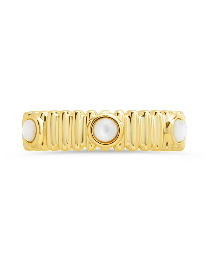 Terry Pearl Studded Textured Ring