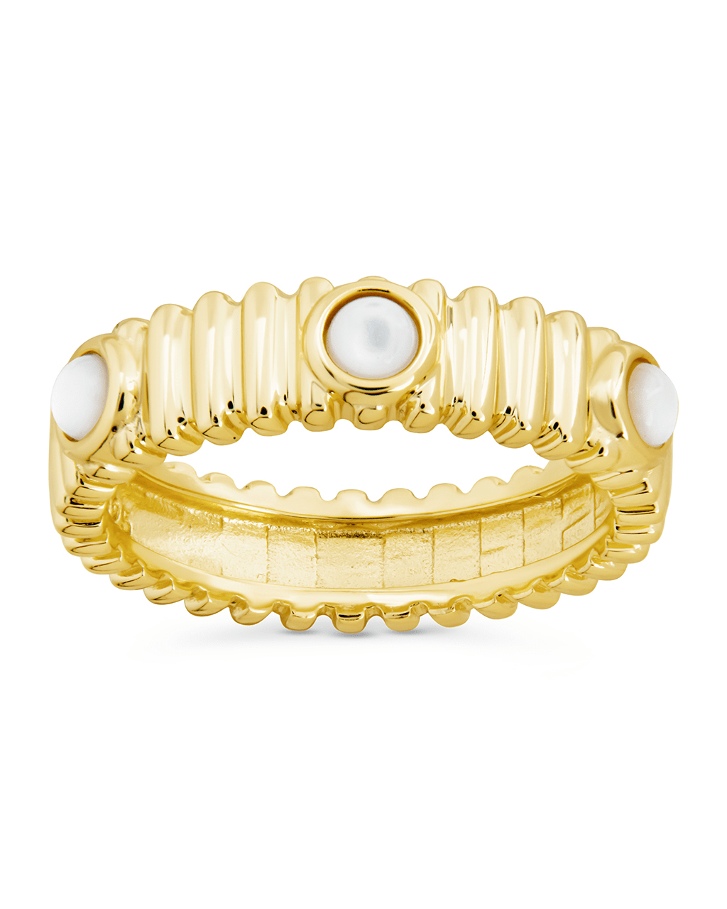 Terry Pearl Studded Textured Ring