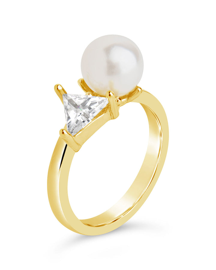 Dara CZ & Pearl Toi et Moi Ring by Sterling Forever