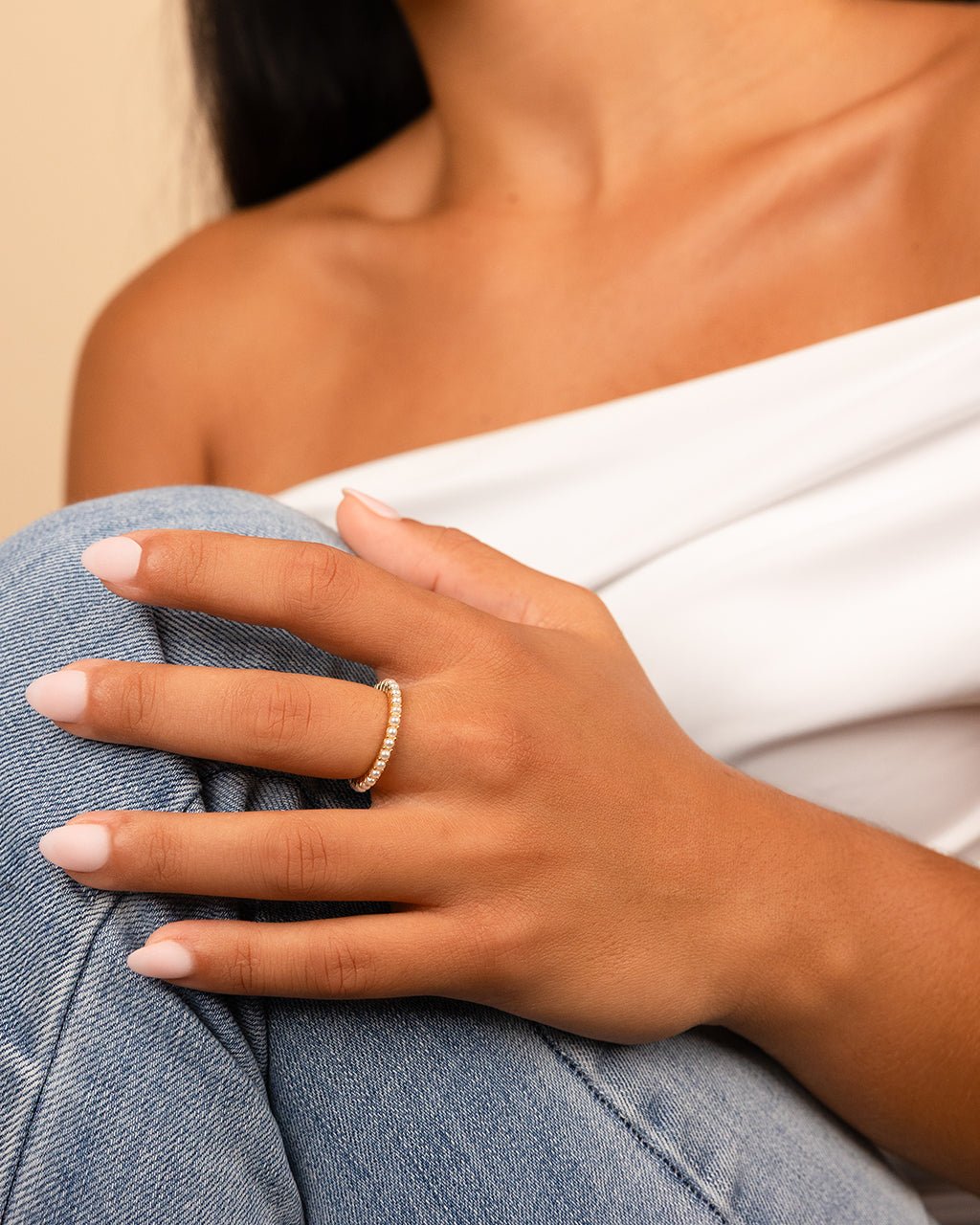Gianna Pearl Eternity Ring