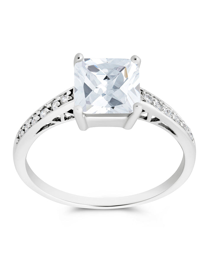 Princess Cut CZ Promise Ring