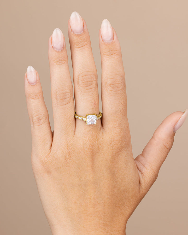 Princess Cut CZ Promise Ring