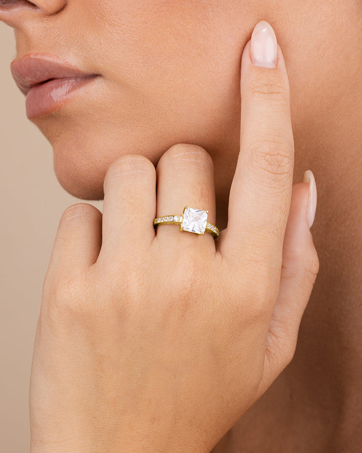 Princess Cut CZ Promise Ring