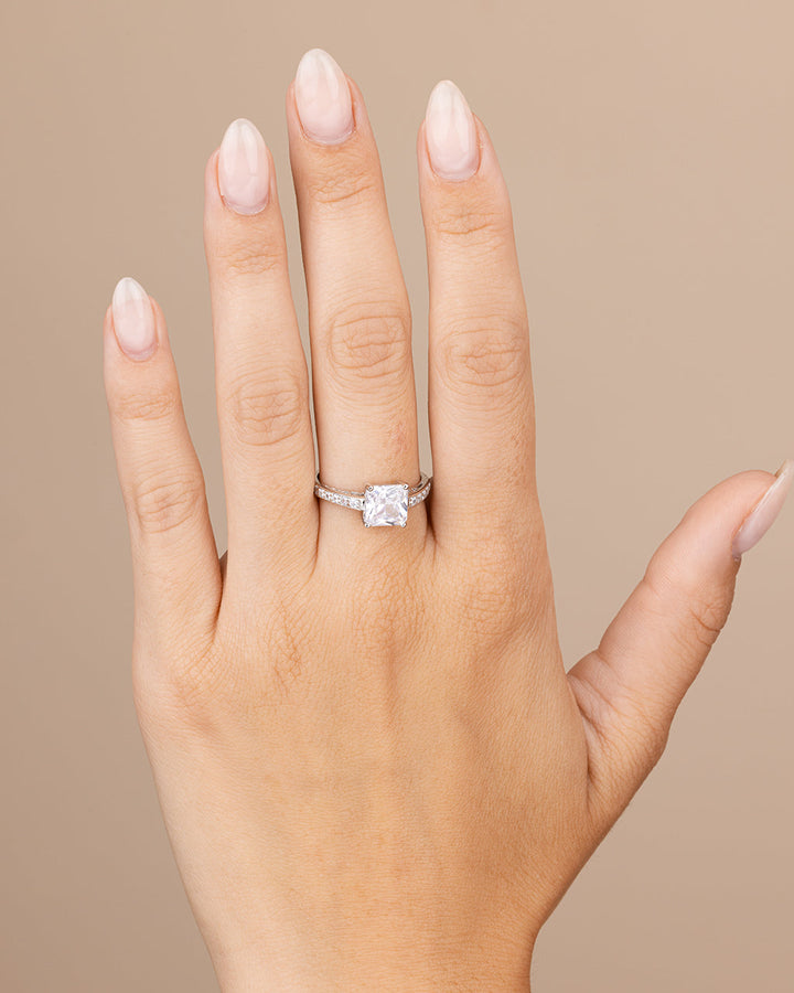 Princess Cut CZ Promise Ring
