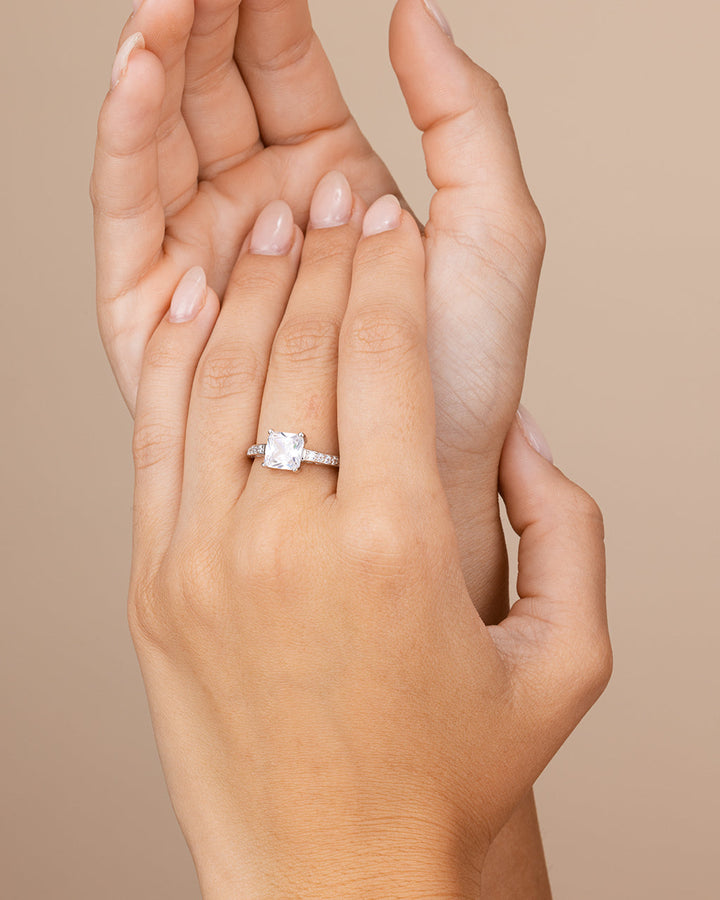 Princess Cut CZ Promise Ring
