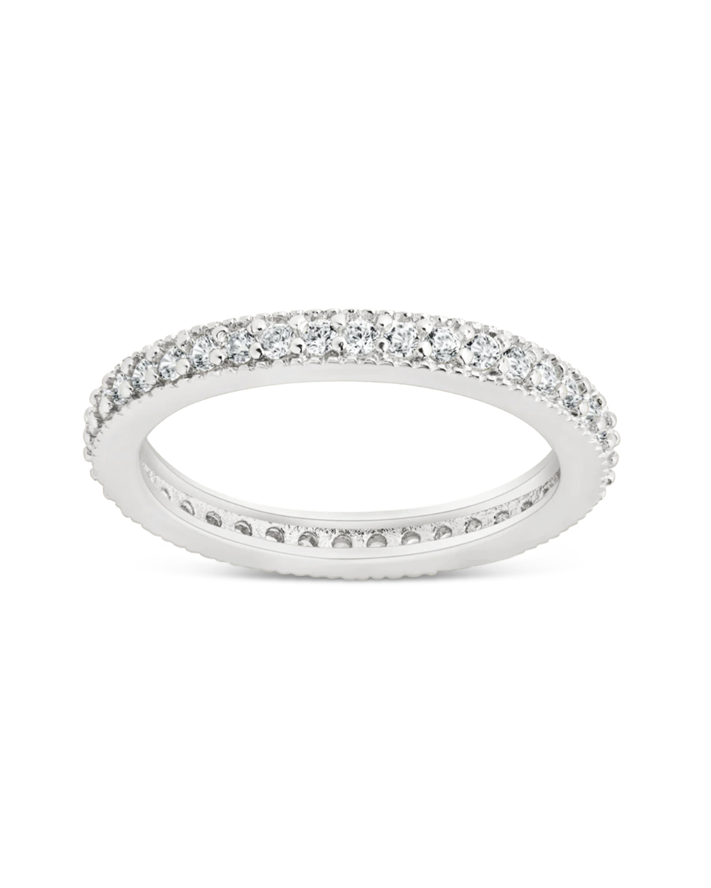 Thin CZ Band Ring - 2 mm
