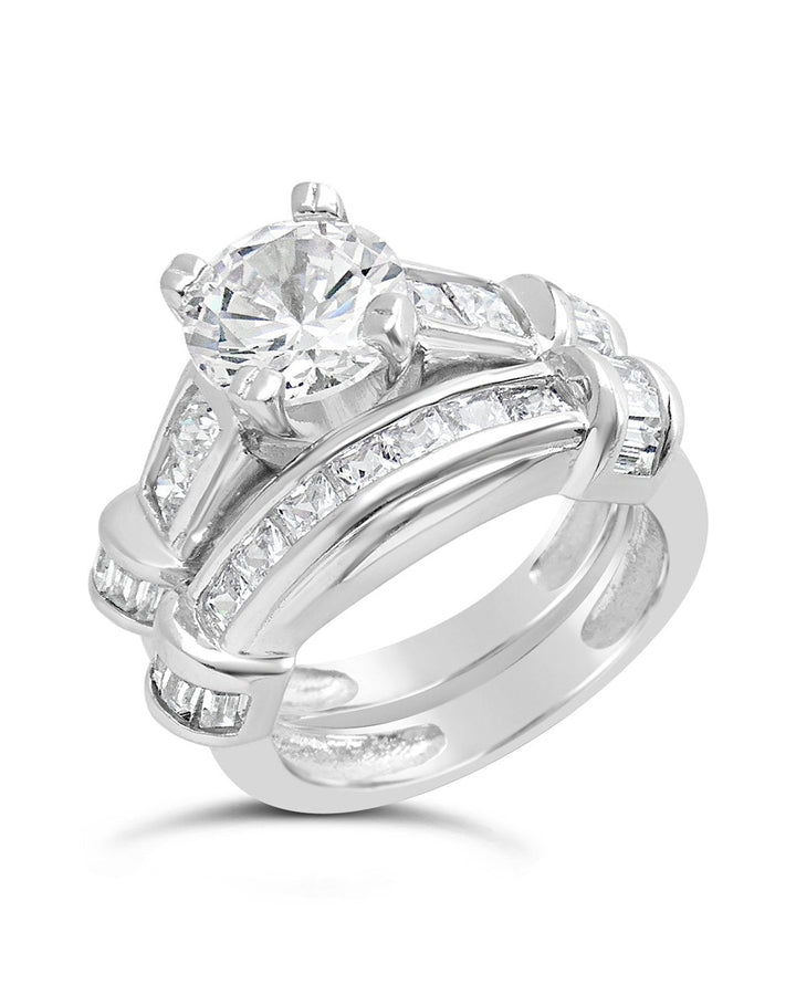 Sterling Silver Brilliant Cubic Zirconia Band Set of 2 by Sterling Forever