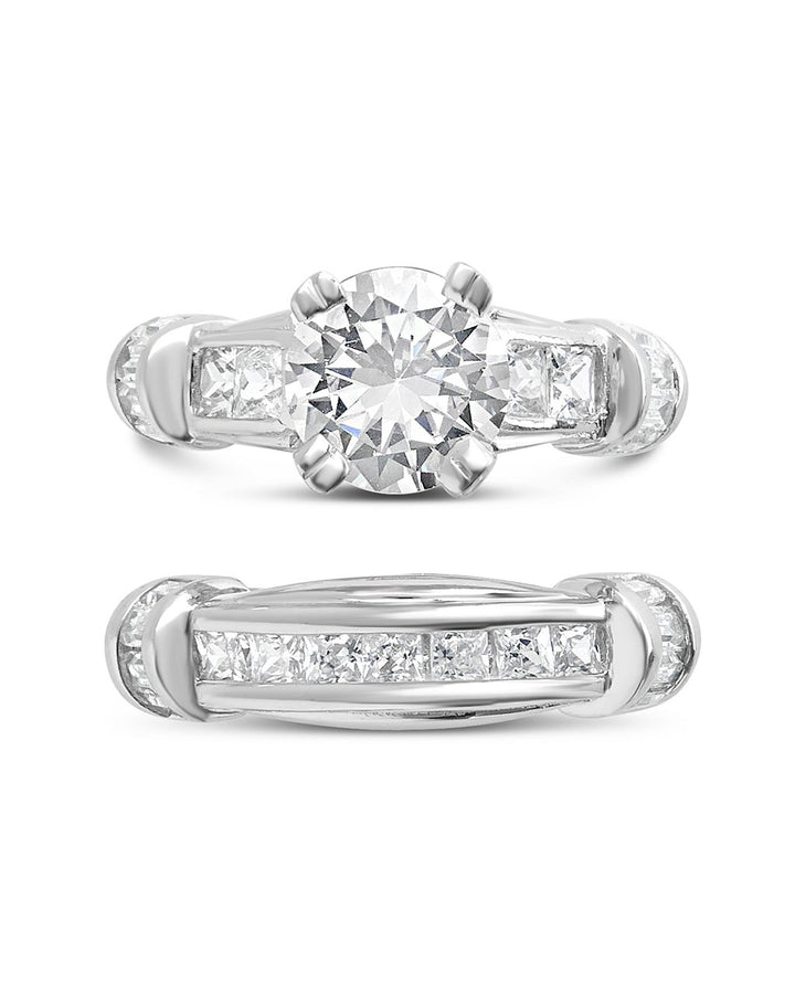 Sterling Silver Brilliant Cubic Zirconia Band Set of 2 by Sterling Forever