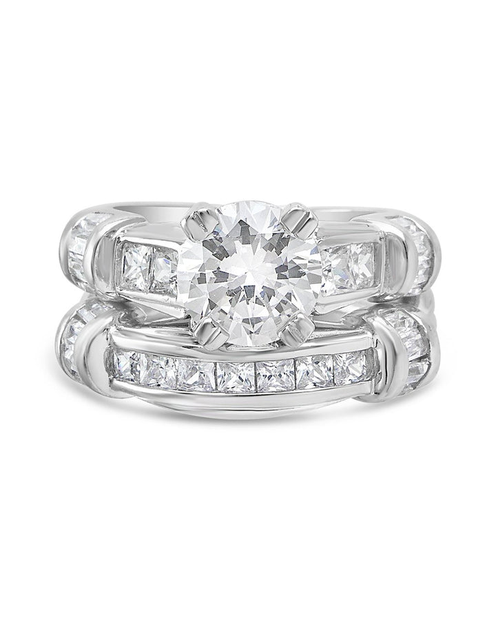 Sterling Silver Brilliant Cubic Zirconia Band Set of 2 by Sterling Forever