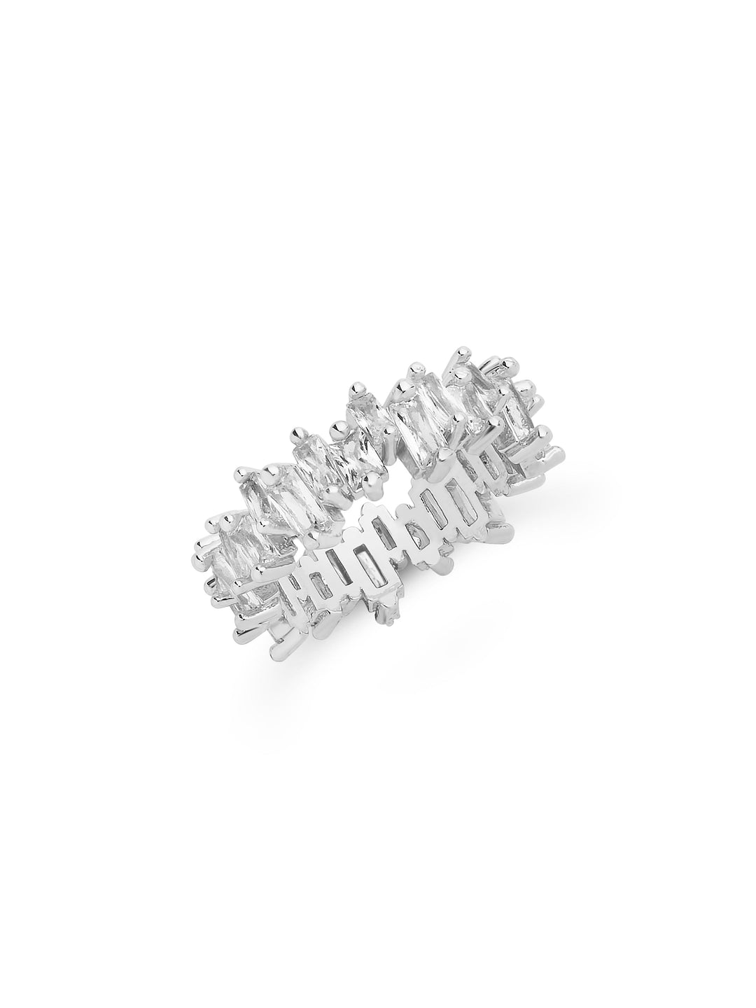 CZ Staggered Eternity Band