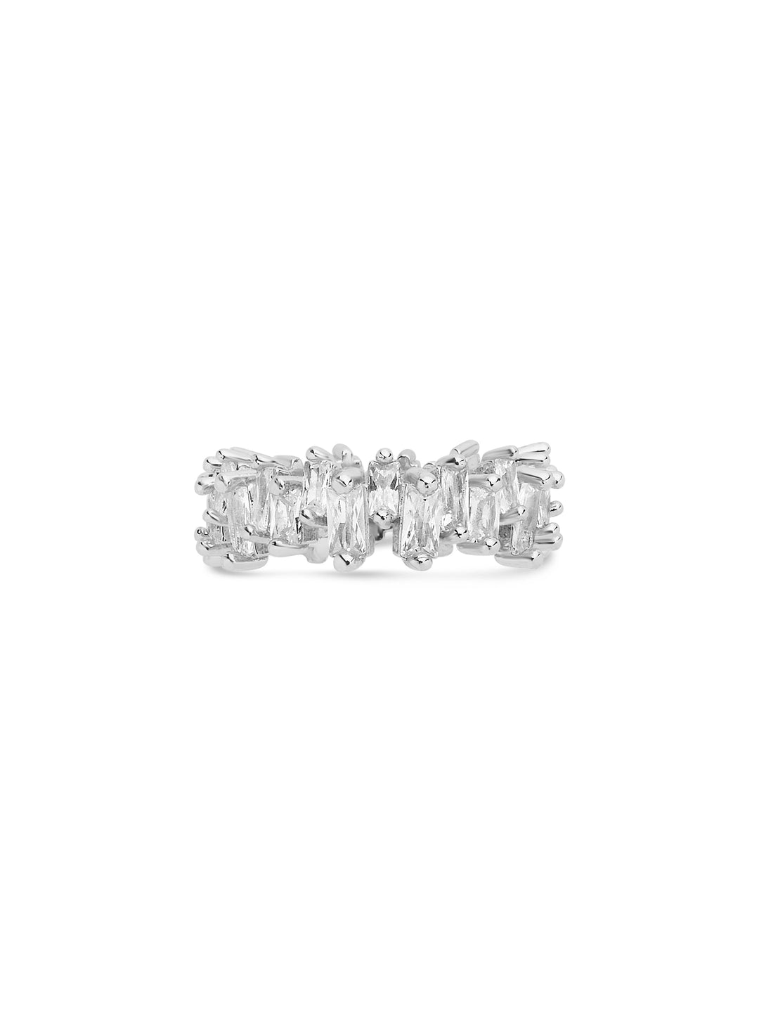 CZ Staggered Eternity Band