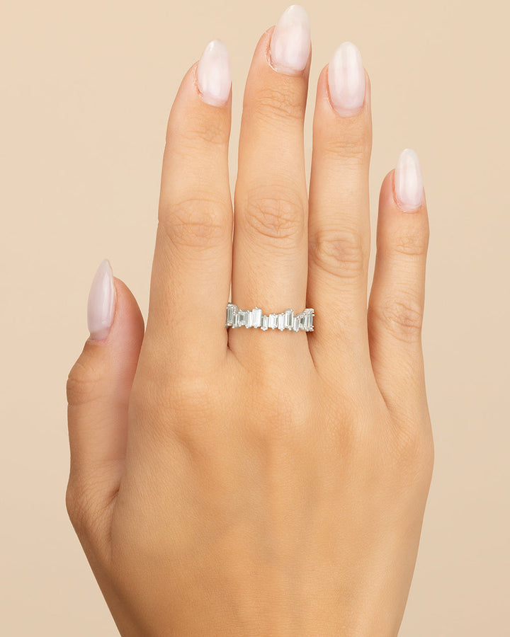 CZ Staggered Eternity Band