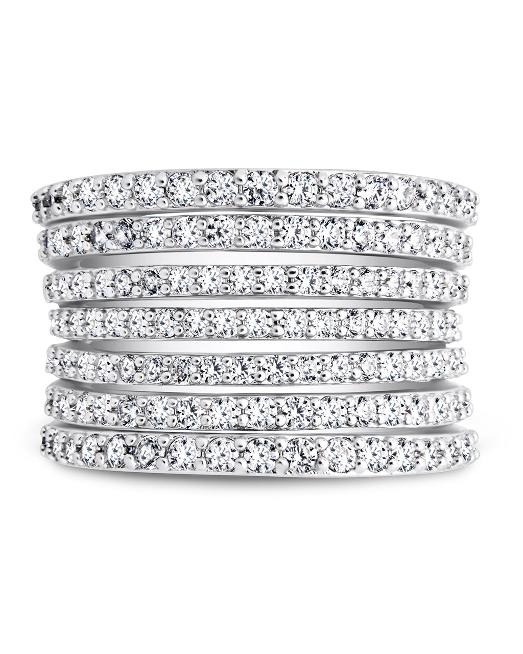 CZ Multi-Row Statement Ring