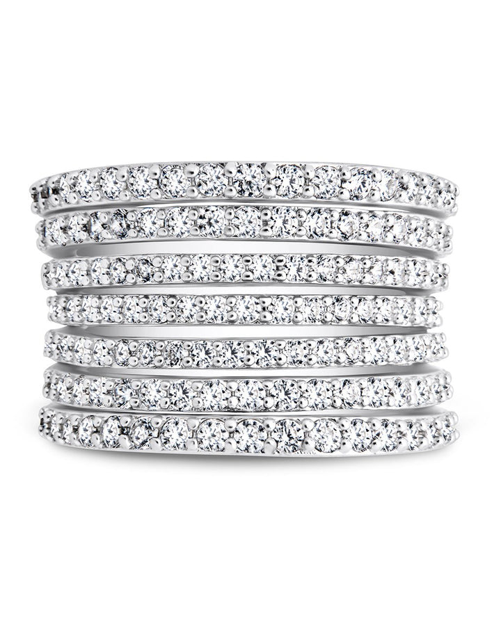 CZ Multi-Row Statement Ring