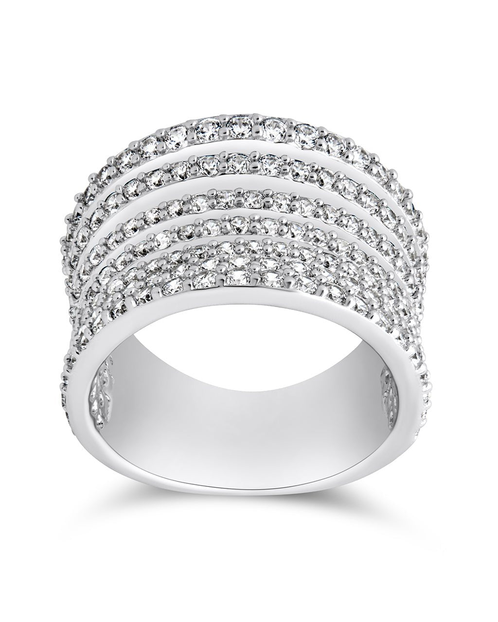 CZ Multi-Row Statement Ring