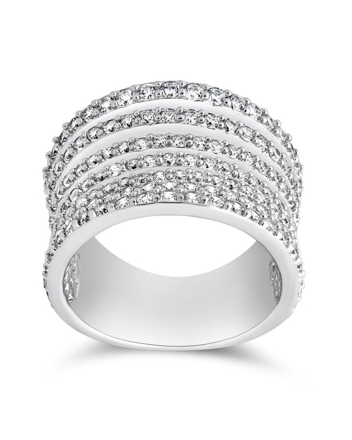 CZ Multi-Row Statement Ring