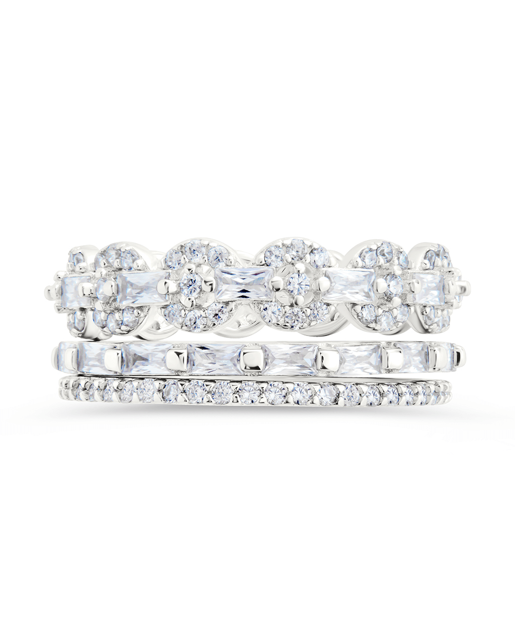 Melody CZ Bezel Ring Set of 3