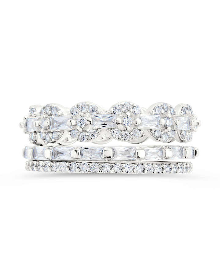 Melody CZ Bezel Ring Set of 3