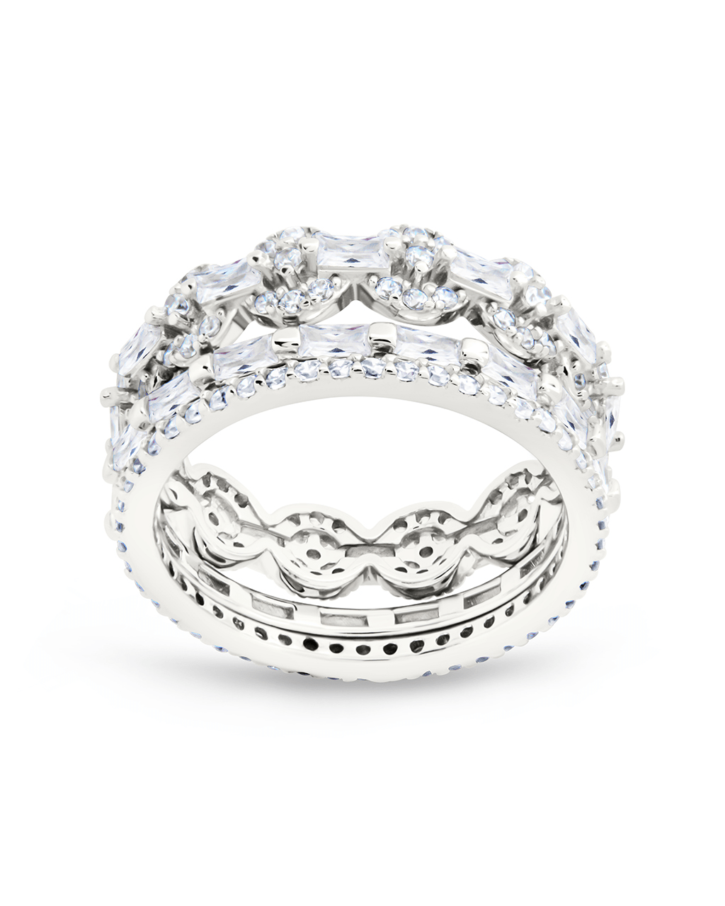 Melody CZ Bezel Ring Set of 3