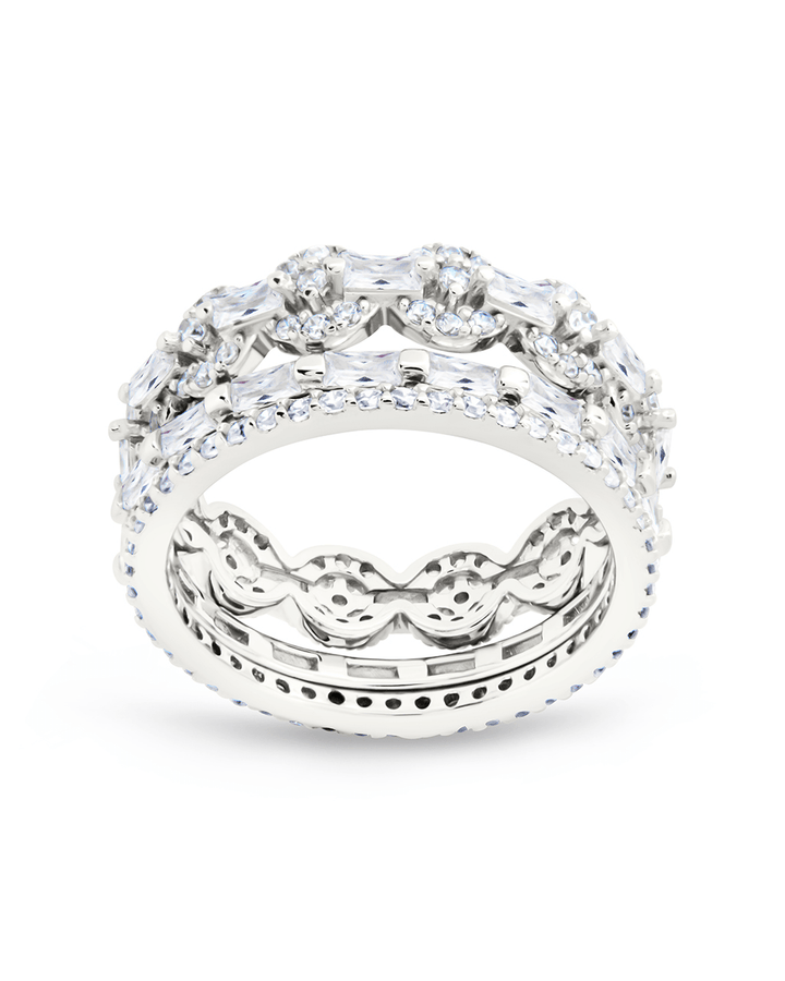 Melody CZ Bezel Ring Set of 3