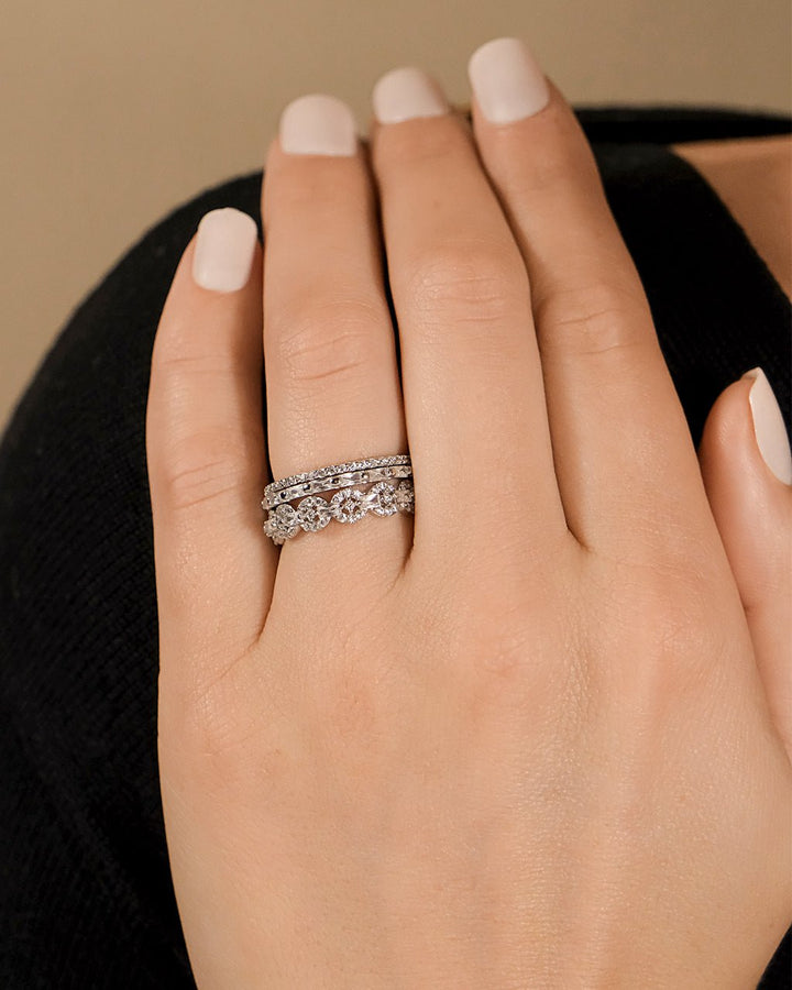 Melody CZ Bezel Ring Set of 3