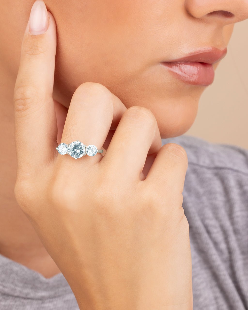 Nia CZ Round Ring