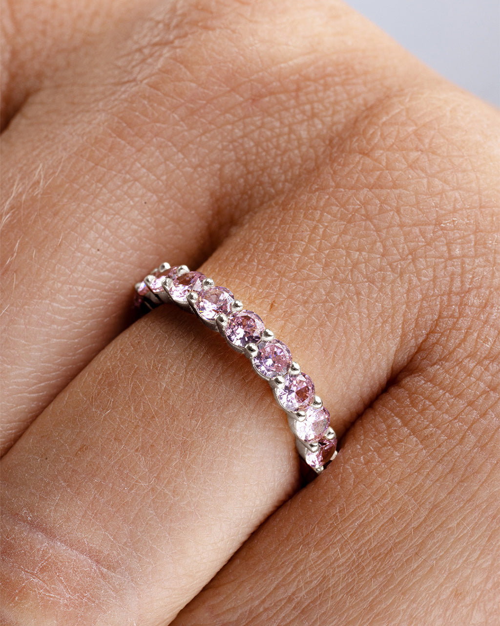 Gracie Pink Sapphire CZ Eternity Ring
