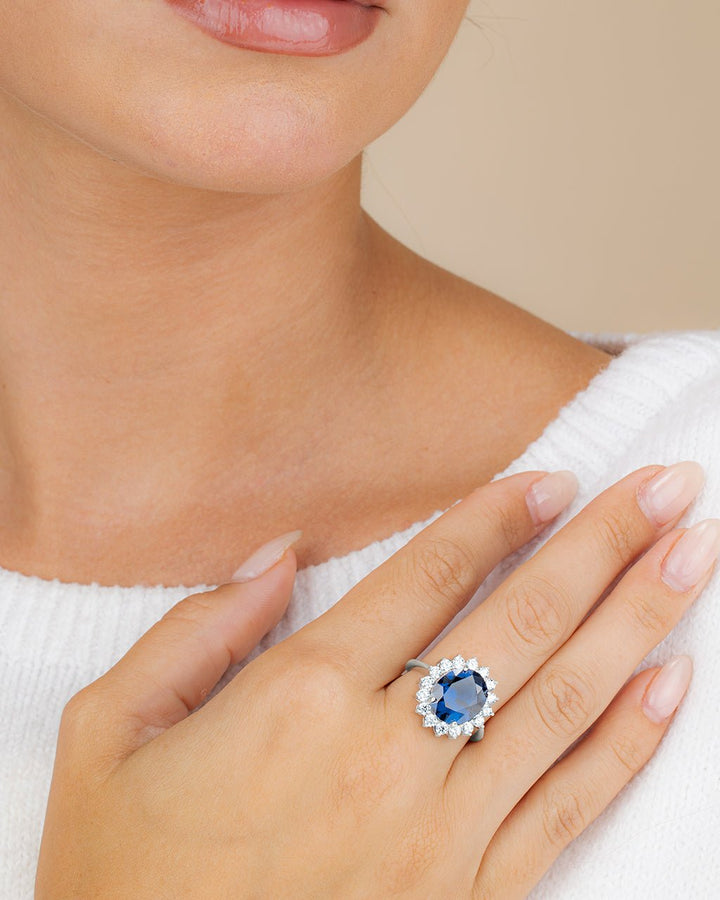 Sapphire Halo Ring