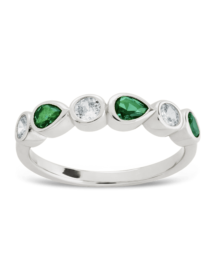Pear and Round Bezel-Set Ring