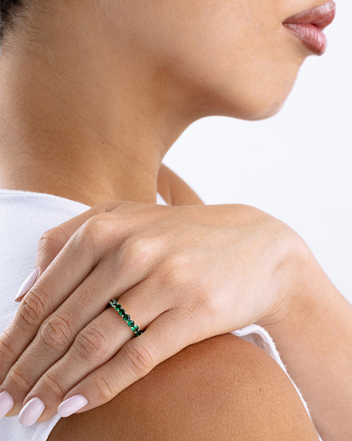 Gracie Emerald CZ Eternity Ring