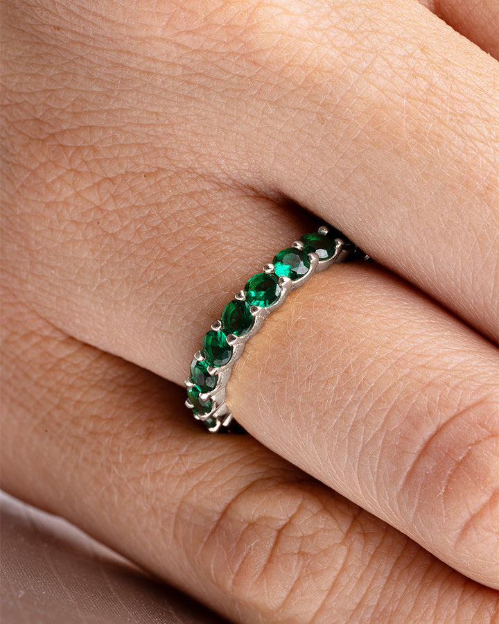 Gracie Emerald CZ Eternity Ring