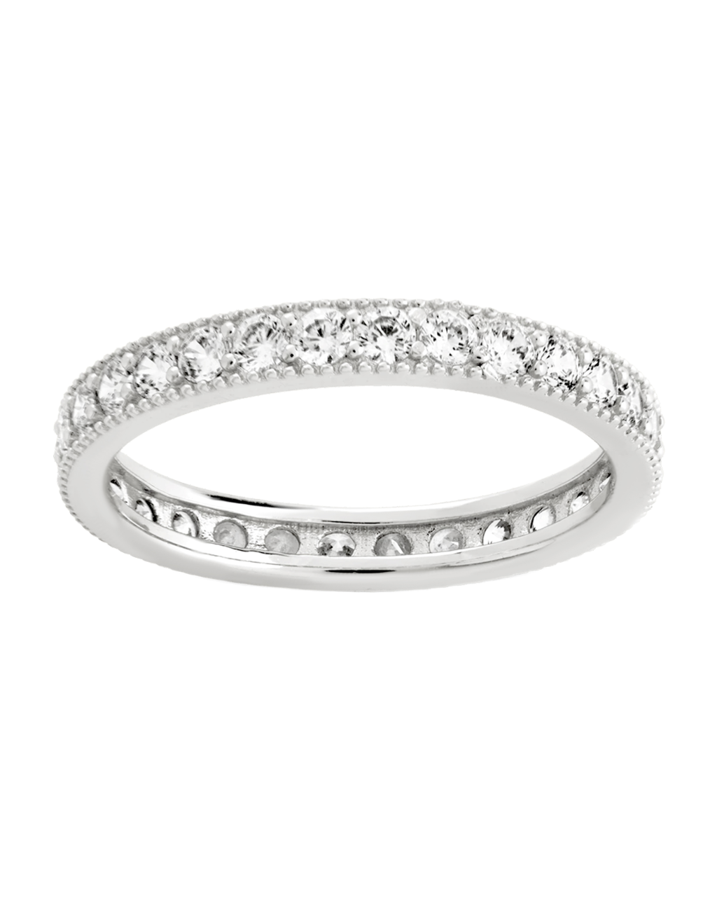 Thin CZ Band Ring - 3mm