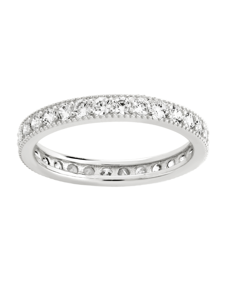 Thin CZ Band Ring - 3mm