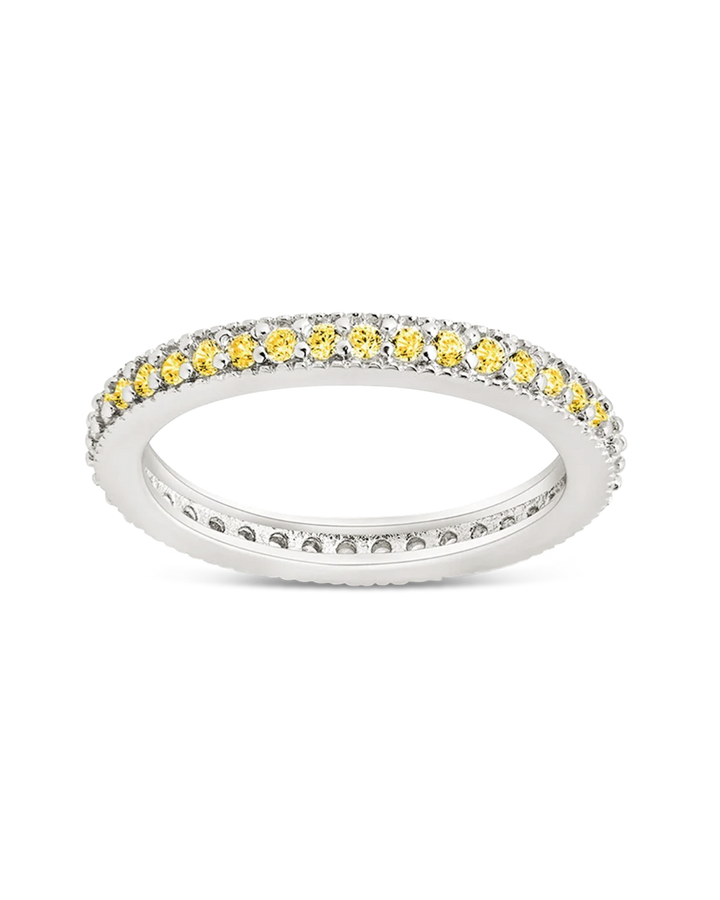 Thin Canary CZ Band Ring - 2.5mm