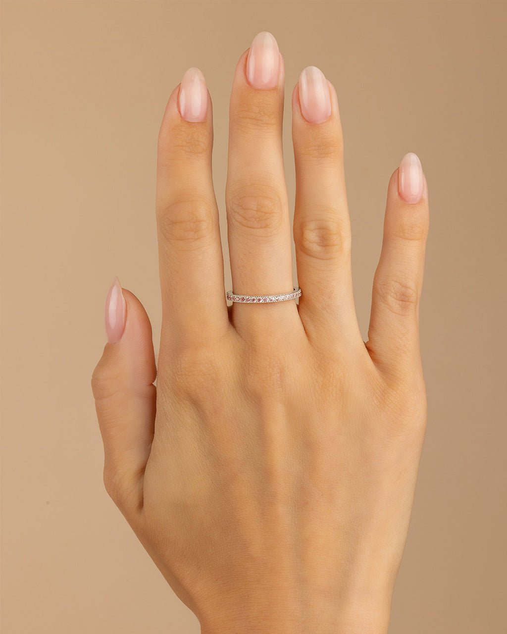 Thin Amethyst CZ Band Ring - 2.5mm