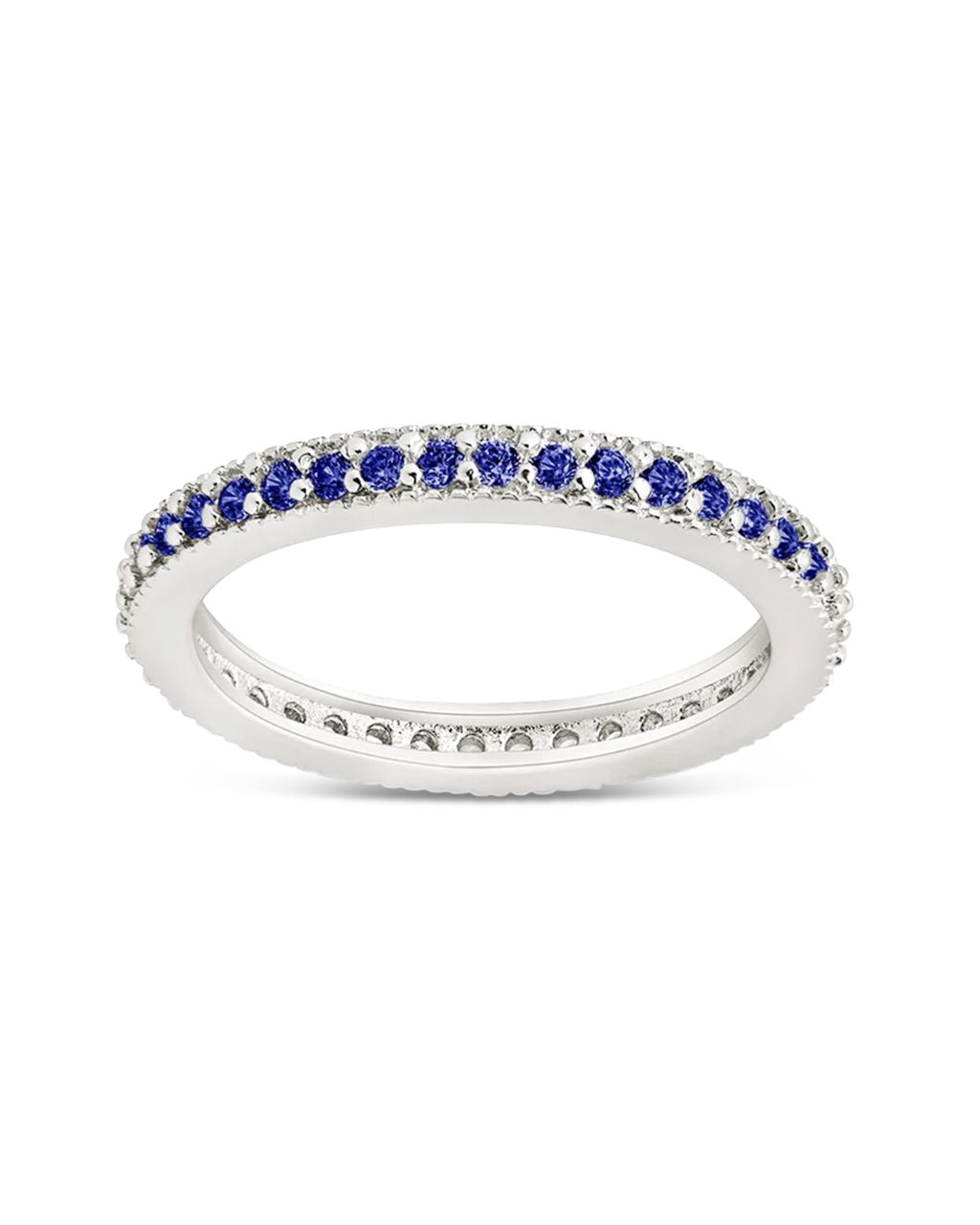Thin Sapphire CZ Band Ring - 2.5mm