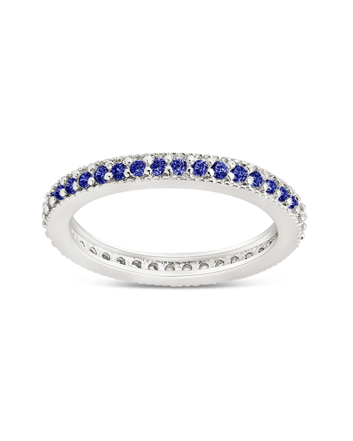 Thin Sapphire CZ Band Ring - 2.5mm