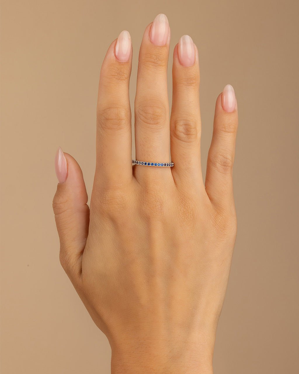 Thin Sapphire CZ Band Ring - 2.5mm