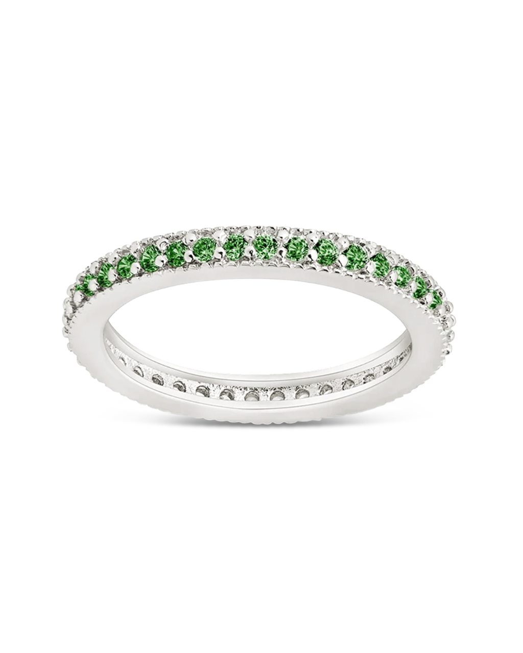 Emerald CZ Band Ring - 2.5mm