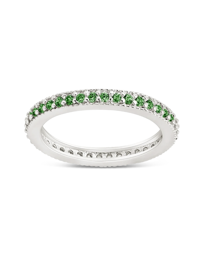 Emerald CZ Band Ring - 2.5mm