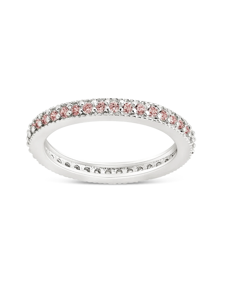 Thin Pink CZ Band Ring - 2.5mm