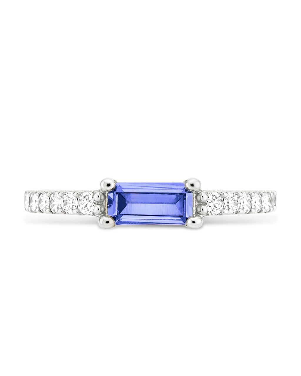 Aquamarine CZ Thin Stacking Birthstone Ring