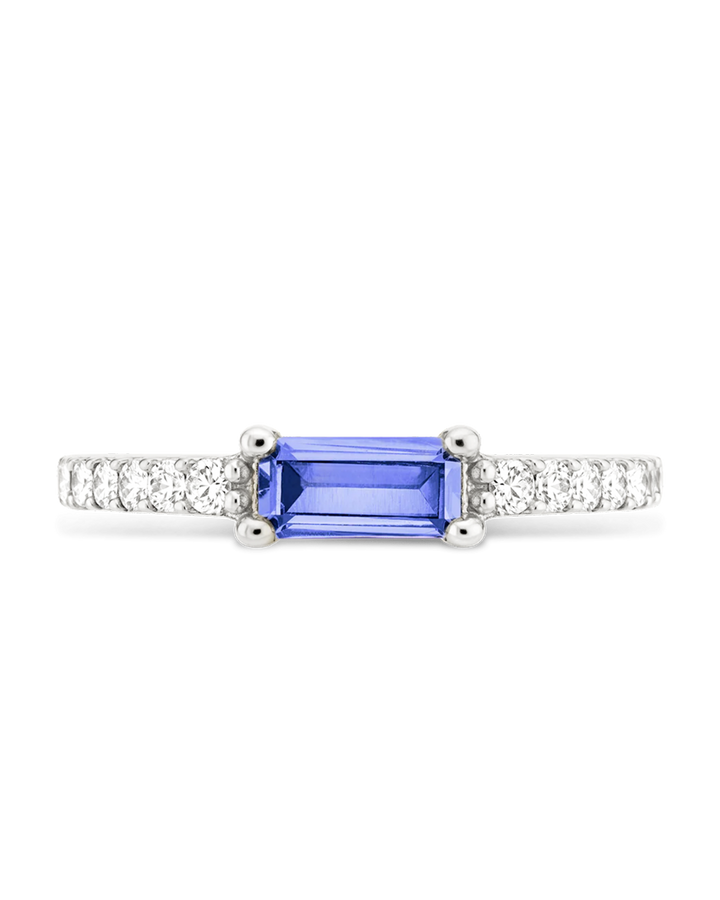 Aquamarine CZ Thin Stacking Birthstone Ring