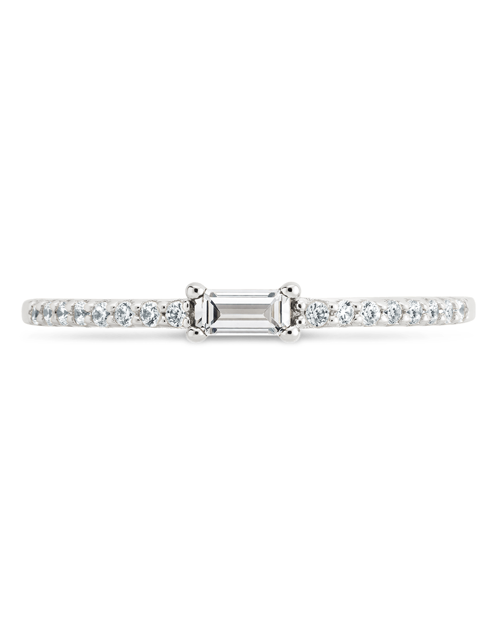 Clear CZ Thin Stacking Birthstone Ring