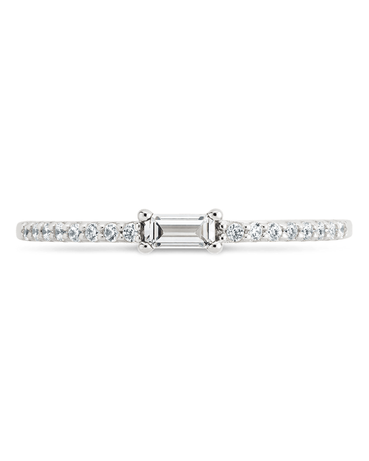 Clear CZ Thin Stacking Birthstone Ring