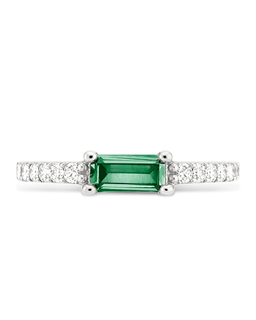Emerald CZ Thin Stacking Birthstone Ring
