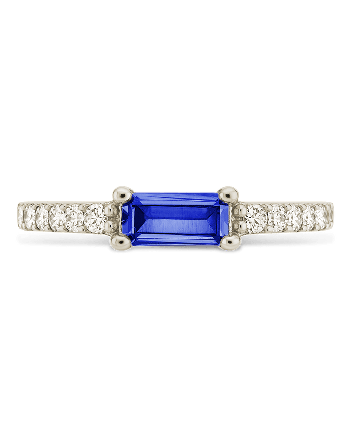 Sapphire CZ Thin Stacking Birthstone Ring