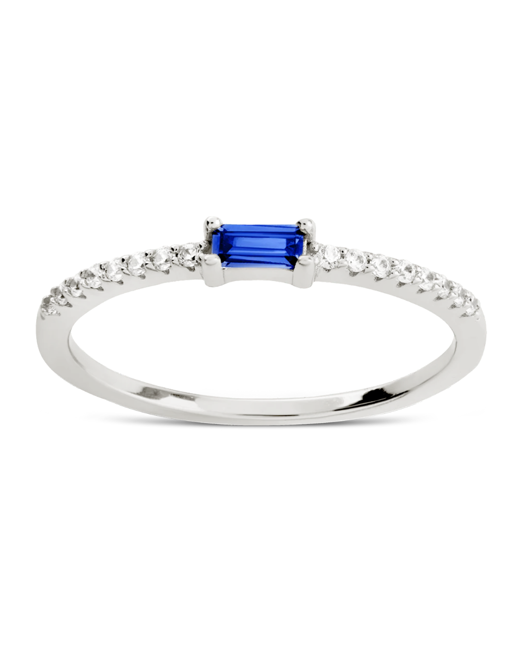 Sapphire CZ Thin Stacking Birthstone Ring